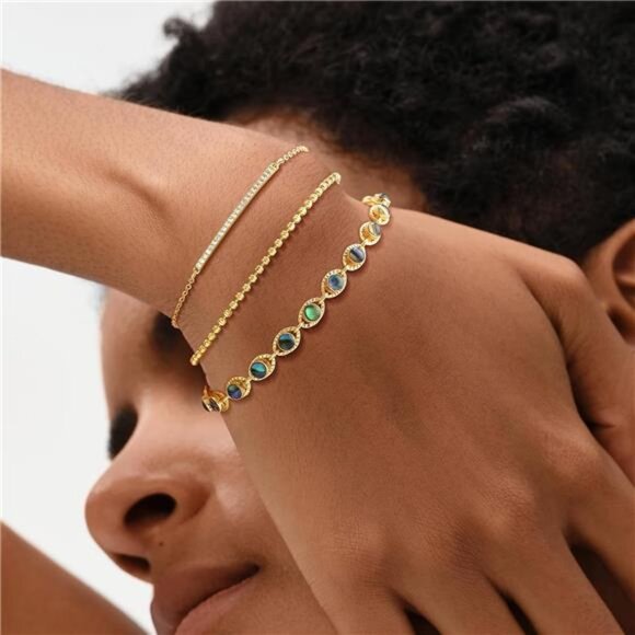 Bracelet for Women 14K Gold Plated Dainty Chain Simple Jewelry Cute Handmade - Picture 3 of 7